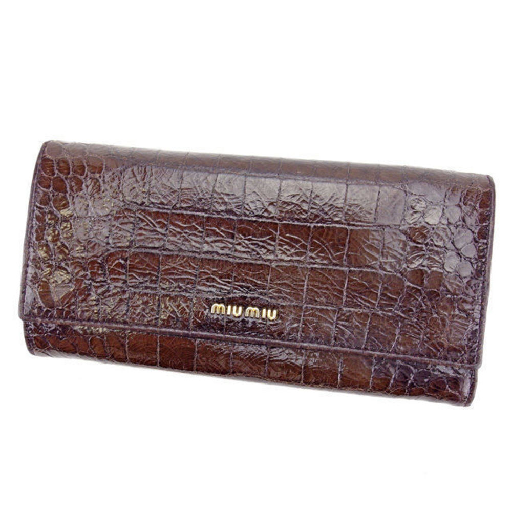 Miu Miu long wallet crocodile brown l1187s